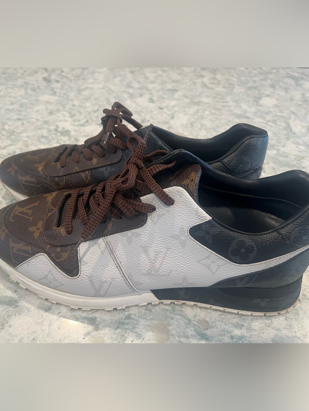 Louis Vuitton Men's Monogram & White Panel Runner Sneakers